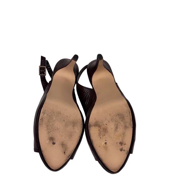 Apt. 9 Brown Leather Slingback Heels Size 7 - Picture 6 of 8